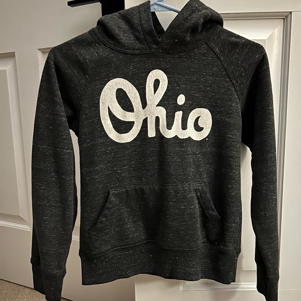 HOMAGE Charcoal Hoodie with White Script.  Boys 10